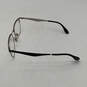 Mens Silver Black Clear Lens Full Rim Prescription Glasses With Case image number 4