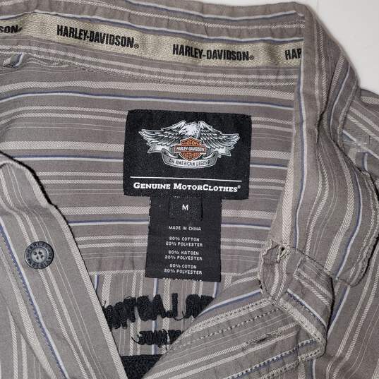 Harley Davidson Full Button Up Long Sleeve Shirt Size M image number 3