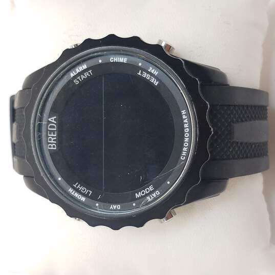 Breda 9303 All Black Digital Stainless Steel Watch image number 1