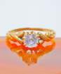 Vintage 14K Yellow Gold White Topaz Ring- For Repair 2.0g image number 1