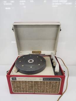 VTG RCA Vitor Red Case record player Untested