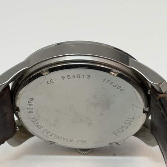 Designer Fossil Grant FS-4813 Silver-Tone Chronograph Analog Wristwatch image number 5