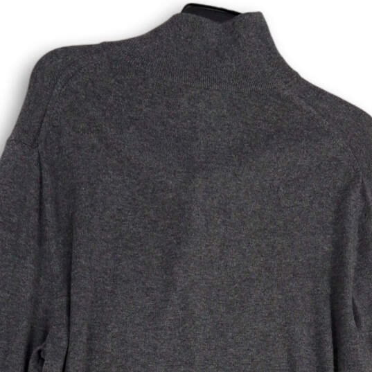 NWT Mens Gray Long Sleeve Mock Neck 1/4 Zip Pullover Sweater Size Large image number 4