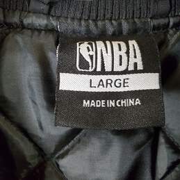 NBA Men Black Bomber Jacket Sz L alternative image
