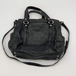 Womens Black Leather Studded Crossbody Detachable Strap Shoulder Bag