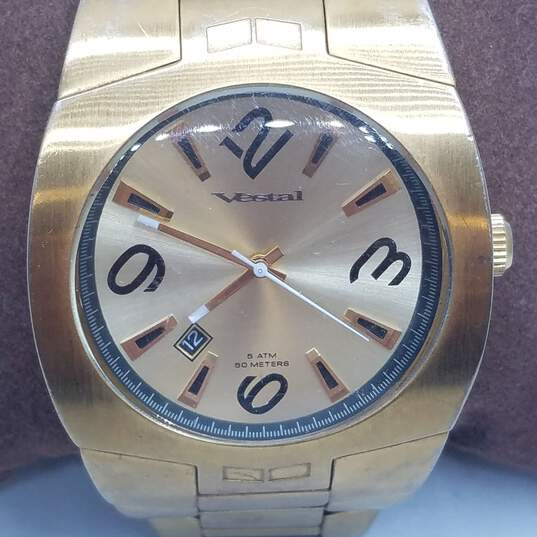 Men's Vestal Motorhead 5ATM 50m Gold Stainless Steel Watch image number 1