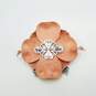 Brighton Silver Tone / Leather Rose Brooch 22.9g image number 2