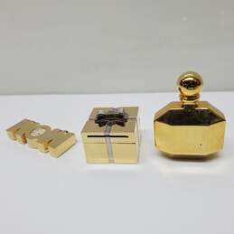 x3 VTG. Miniature Brass Figurines Gift Box W/Photo Frame++ Untested P/R alternative image