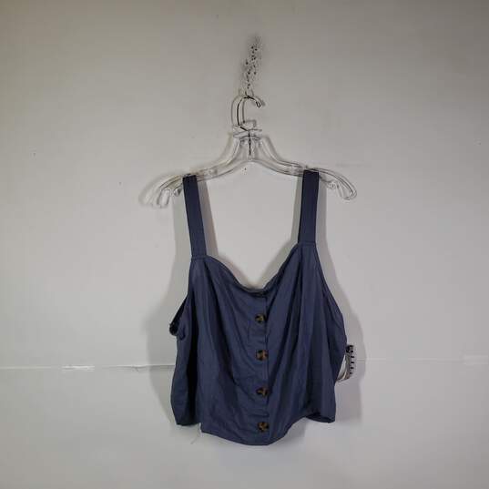 NWT Womens Sleeveless Button Front Spaghetti Strap Crop Tank Top Size 2 image number 1