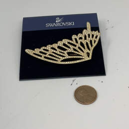 Designer Swarovski Gold-Tone Rhinestone Butterfly Shape Brooch Pin alternative image