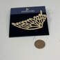 Designer Swarovski Gold-Tone Rhinestone Butterfly Shape Brooch Pin image number 2
