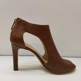 Louise Et Cie Olivia Cutout Peep Toe Leather Heels Brown 8