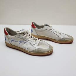 GOLDEN GOOSE White & Red Mesh Ball Star Sneakers, Brand Size 45