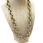 Designer J.Crew Gold-Tone Rhinestone Fashionable Large Link Chain Necklace image number 1