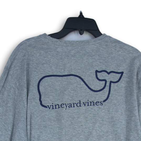 Vineyard Vines Mens Gray Space Dye Crew Neck Long Sleeve Pullover T-Shirt Size L image number 4