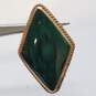 CWS 375 Gold Tone Malachite Brooch 9.2g image number 1