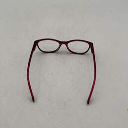 Womens Red Clear Full Rim Classic Round Eyeglasses Frame alternative image