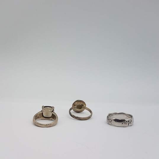 Sterling Silver Assorted Gemstone Sz 4 3/4 - 7 3/4 Ring Bundle 3pcs 11.2g image number 3