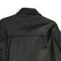 Mens Black Leather Collared Long Sleeve Full-Zip Bomber Jacket Size 42 image number 4