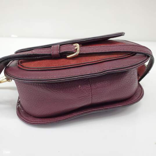 Rebecca Minkoff Mini Burgundy Red Leather & Suede Crossbody Bag AUTHENTICATED image number 8