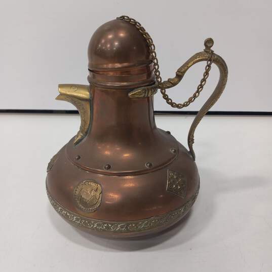 Vintage Pakistani Copper Brass Teapot image number 1
