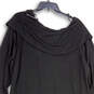 NWT Womens Black Ruffle Detail Round Neck Long Sleeve Shift Dress Sz 22/24 image number 4