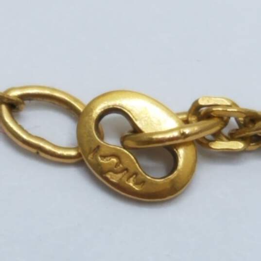 21K Gold 2mm Chain Necklace 6.6g DAMAGED image number 5