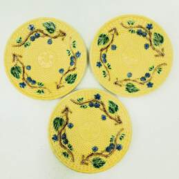 Tiffany & Co. Blackberries Yellow Basketweave Set of 3 Salad Plates