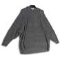 Womens Gray Knitted Long Sleeve Hooded Pullover Sweater Size Medium image number 1