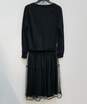 NWT Womens Black Round Neck Long Sleeve Pullover Fit & Flare Dress Size 0 image number 2