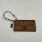 Womens Brown Bag Charm Detachable Strap Inner Pockets Wristlet Wallet image number 1