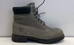 Timberland 6 Inch Gray Leather Lace Up Work Boots Men's Size 10 M