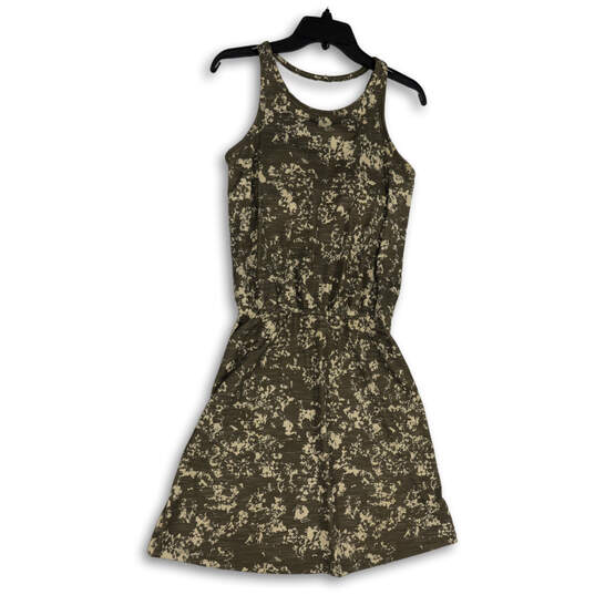Womens Green Floral Round Neck Sleeveless Fit And Flare Dress Size XS image number 1