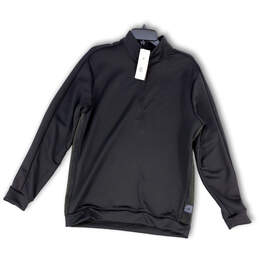 NWT Mens Black Long Sleeve 1/4 Zip Pullover Activewear T-Shirt Size Medium