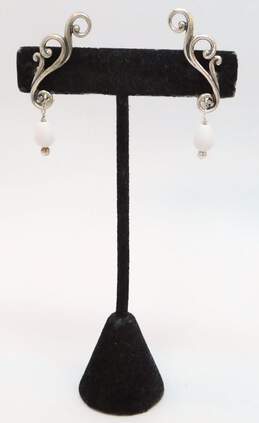 Carolyn Pollack Relios 925 Sterling Silver Faux Stone Scrolled Ear Climber Drop Earrings 6.1g