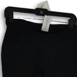 Womens Black Flat Front Elastic Waist Pull-On Cropped Leggings Size M