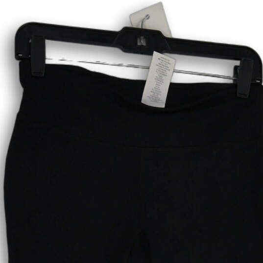Womens Black Flat Front Elastic Waist Pull-On Cropped Leggings Size M image number 1