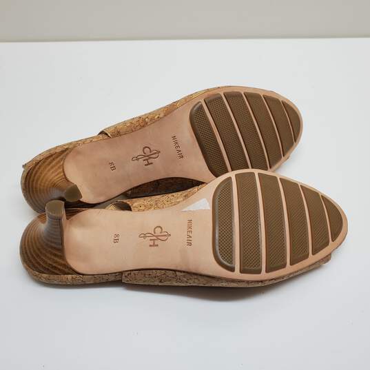 Cole Haan Air Talia Pump Women's Cork Peep Toe Slingback Heel Shoes 8B image number 6