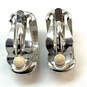 Designer Joan Rivers Clear Crystal Stone Fashionable Clip-On Earrings image number 3