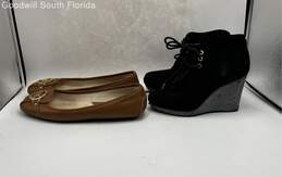 Michael Kors Womens Brown Flat Shoes & Black Wedge Heel Boots Size 8.5 & 5