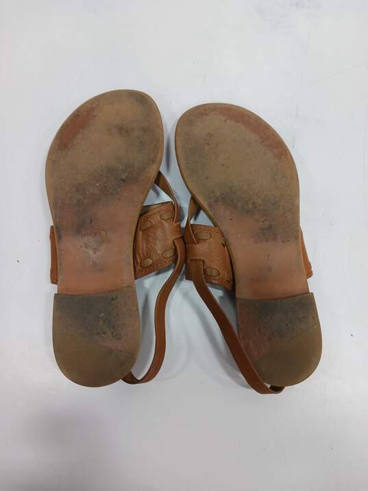 Coach Women's A01981 Tan Leather Stacey Slingback Thong Sandals Size 7B image number 5