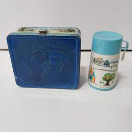 Vintage Disney Metal Lunch Box And Thermos