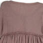 Womens Pink Waffle-Knit Henley Neck Long Sleeve Sweater Dress Size Small image number 4