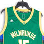 Mens Green Gold Milwaukee Bucks Greg Monroe #15 Basketball Jersey Size L image number 3