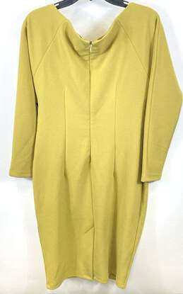 New York & Company Women Yellow Off The Shoulder Sheath Dress L alternative image