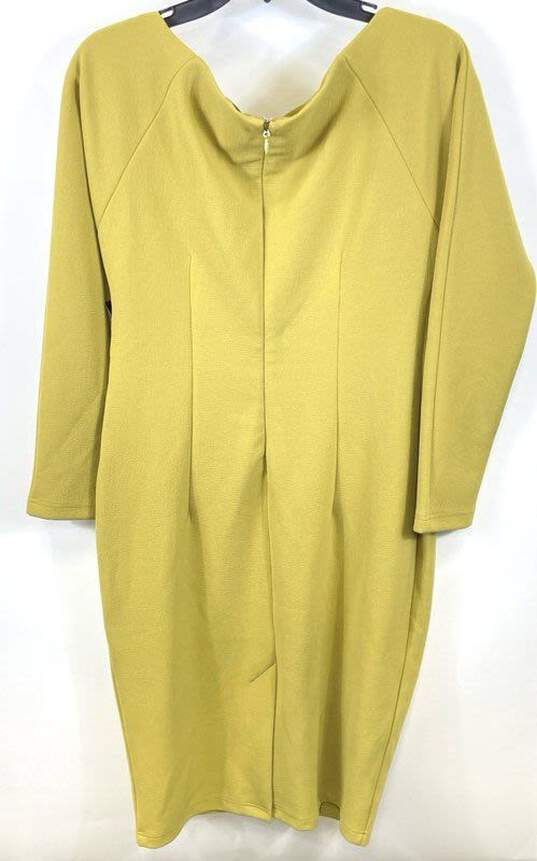 New York & Company Women Yellow Off The Shoulder Sheath Dress L image number 2