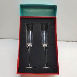 Kate Spade X Lenox Grace Avenue Flute Pair Champagne Glasses Silverplate alternative image