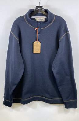 NWT Weatherproof Vintage Mens Black Long Sleeve Mock Neck Henley Sweater Size XL
