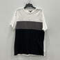 Mens Black White Colorblock Short Sleeve Crew Neck Pullover T-Shirt Size XL image number 1