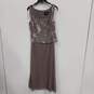 Womens Gray Sequin Scoop Neck Sleeveless Back-Zip 2 Piece Dress Size 10 image number 2